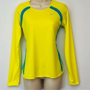 Nike Yellow Turquoise Long Sleeve Top